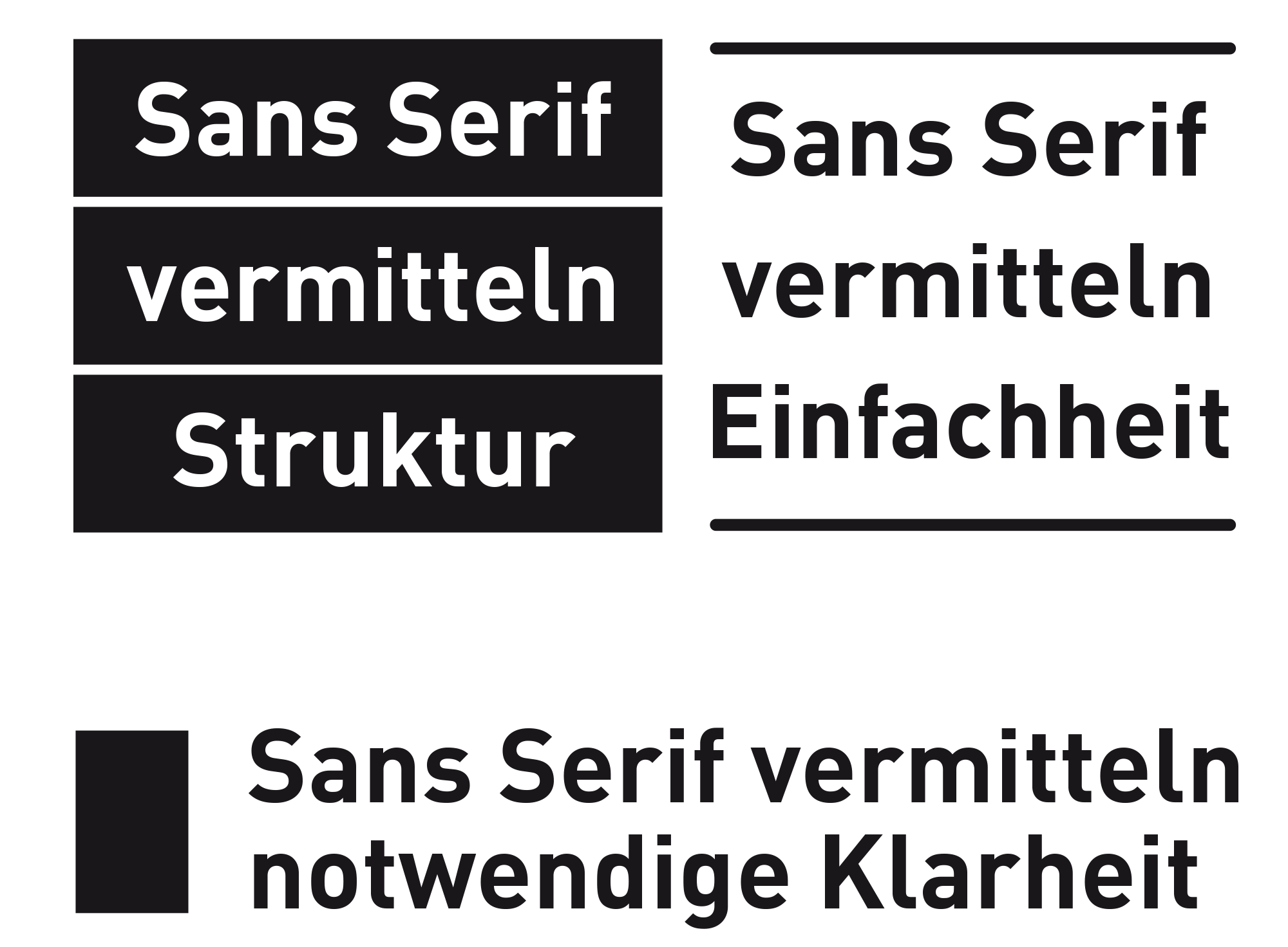 Sans Serif-Schriften vermitteln Klarheit